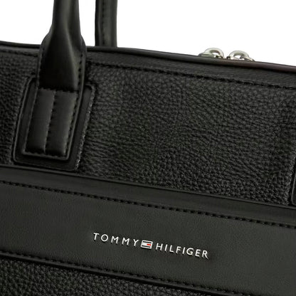 Tommy Hilfiger Central Slim AM0AM14730BDS Laptoptasche Schwarz • Genarbte Lederoptik • Schlankes Design, Bild 3