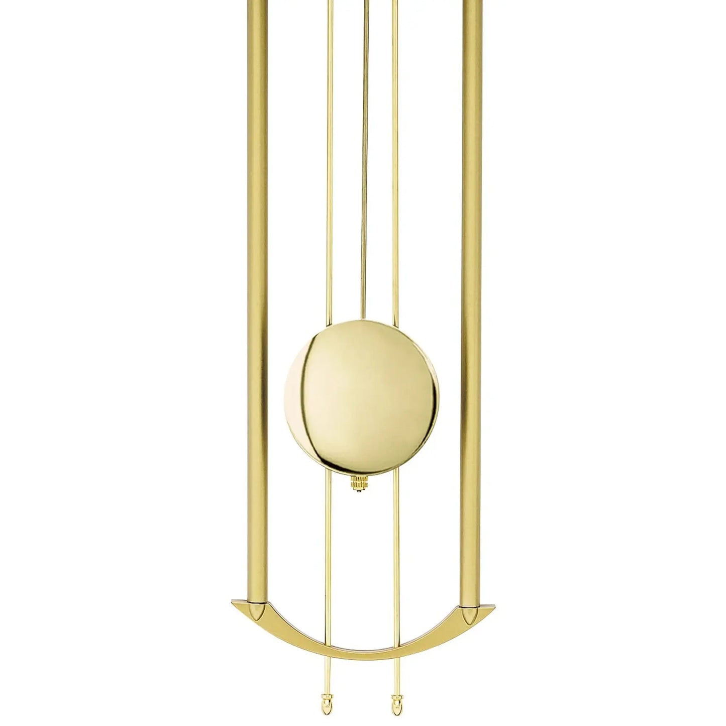 Wanduhr mit Messingrahmen und rundem Pendelknopf