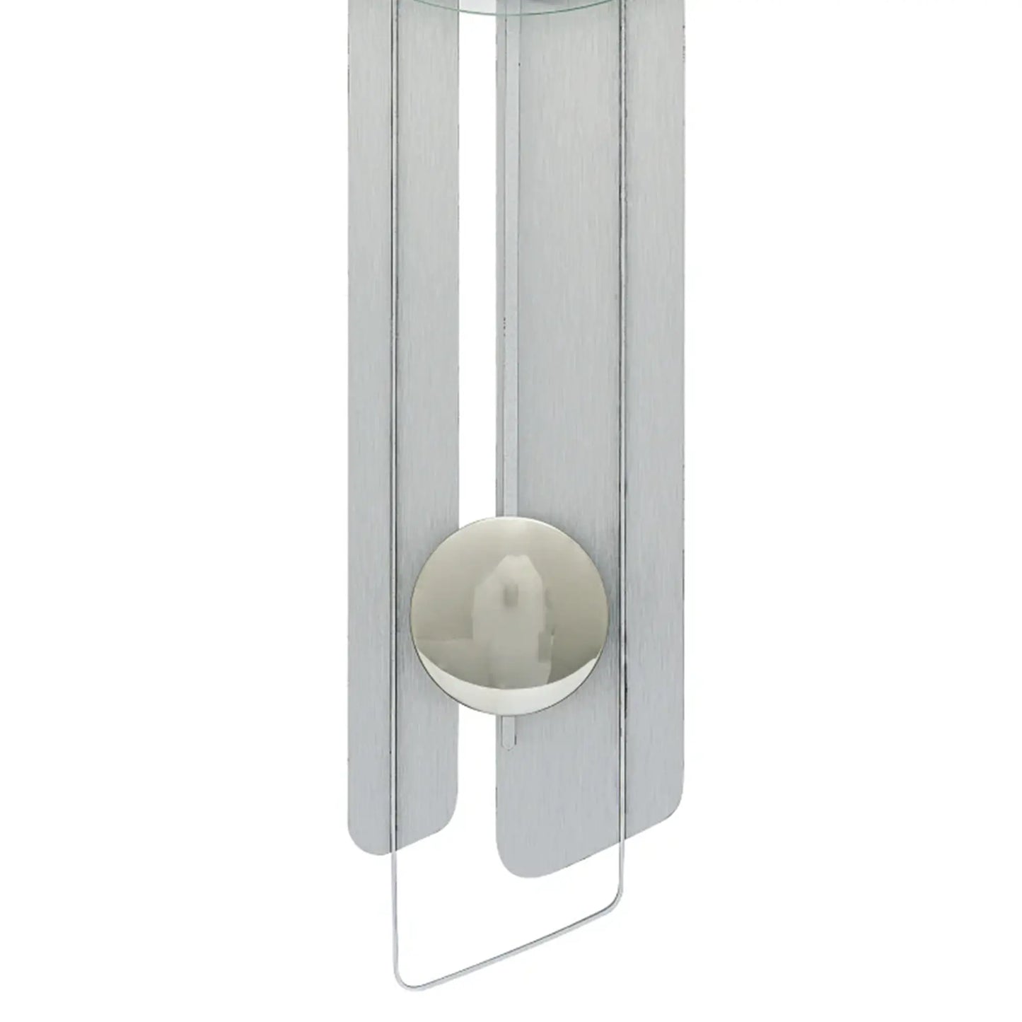Wanduhr aus Aluminium mit rundem Zifferblatt, Funk-Pendelwerk und gewölbtem Mineralglas