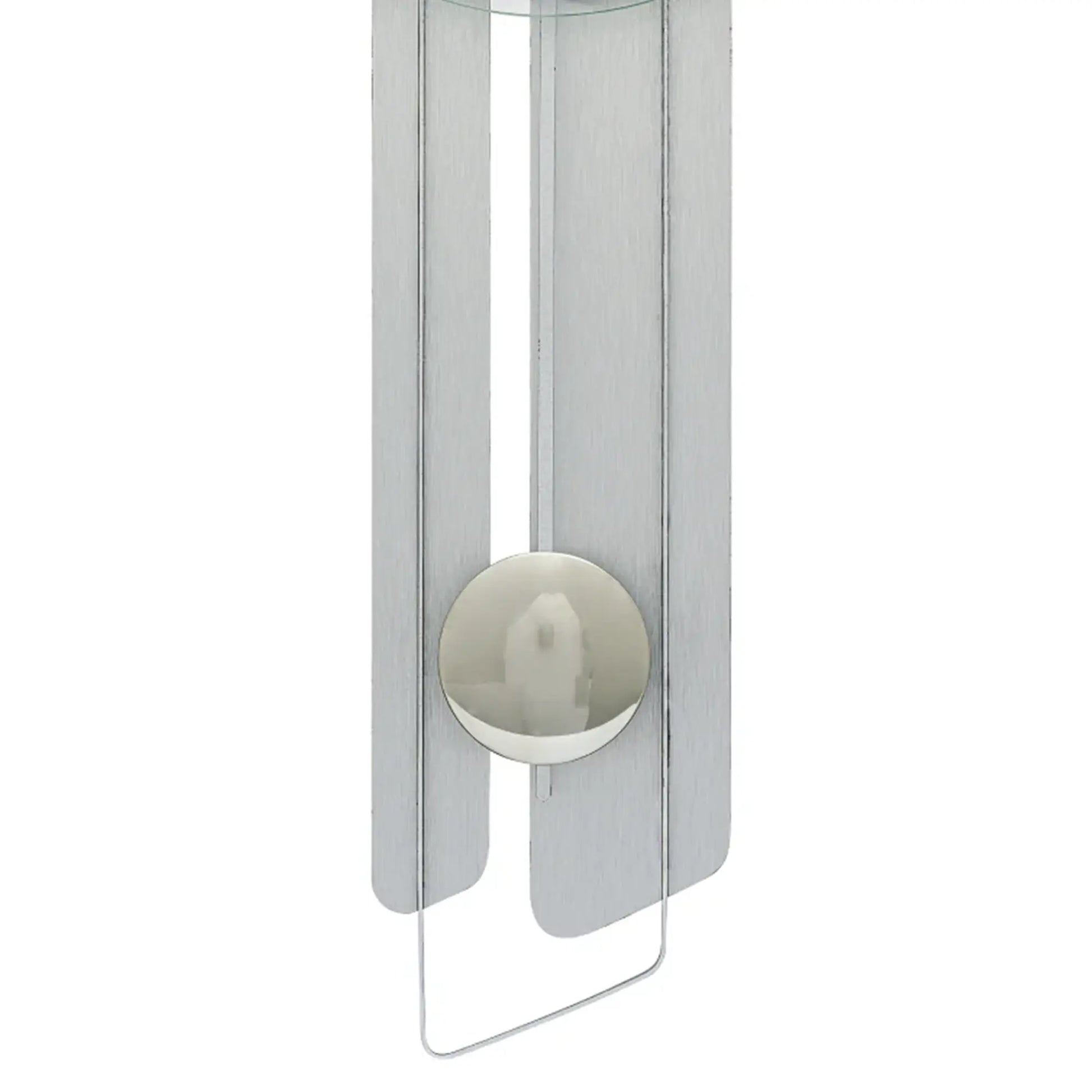 Wanduhr aus Aluminium mit rundem Zifferblatt, Funk-Pendelwerk und gewölbtem Mineralglas