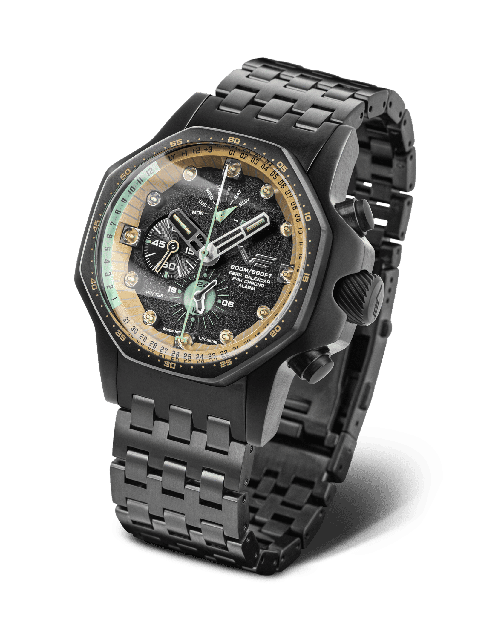 Herrklocka Vostok Europe Atomic Age med svart metallarmband