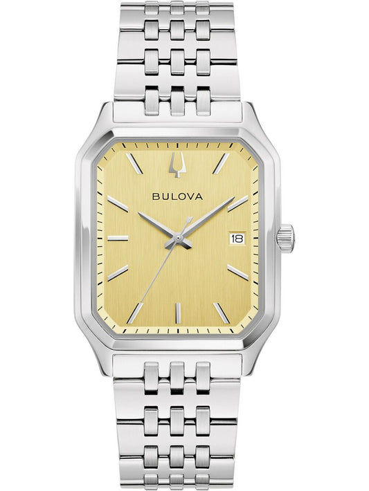 Bulova Herrenarmanduhr mit Edelstahlarmband und champagnerfarbenem Zifferblatt