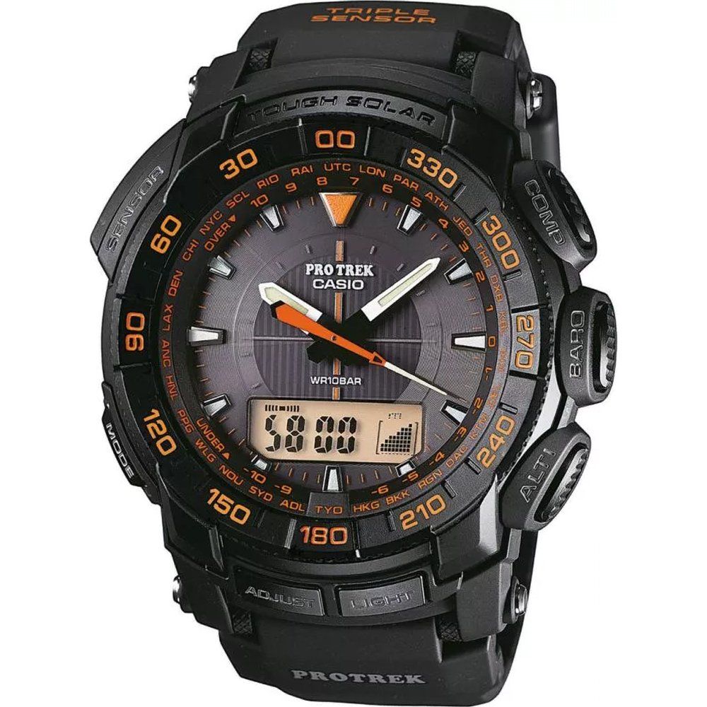 Casio Pro Trek PRG-550-1A4 Herrenuhr Schwarz • Solar-Quarzwerk • Dreifach-Sensor