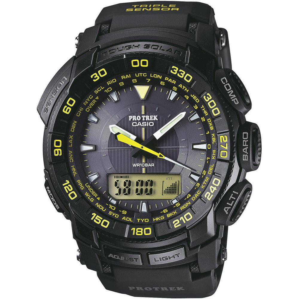Casio Pro Trek PRG-550-1A9 Herrenuhr Schwarz • Solar-Quarzwerk • Triple-Sensor