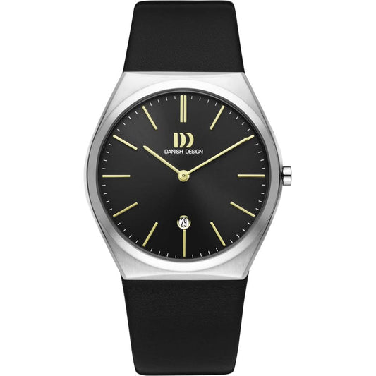 Herrenarmbanduhr mit schwarzem Zifferblatt, schwarzem Armband und Chronograph-Layout