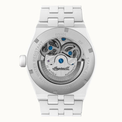 Ingersoll The Broadway I15101 Herrenuhr Weiß • Keramik Automatikuhr • Dual Time, Bild 3