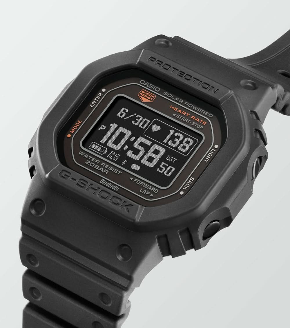 Reloj Casio G-Shock para hombre con pantalla grande negra y monitor de frecuencia cardíaca