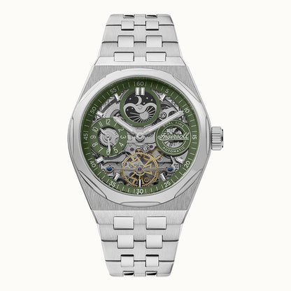 Ingersoll The Broadway I12905 Herrenuhr Silber/Grün • Automatikwerk • Dual Time