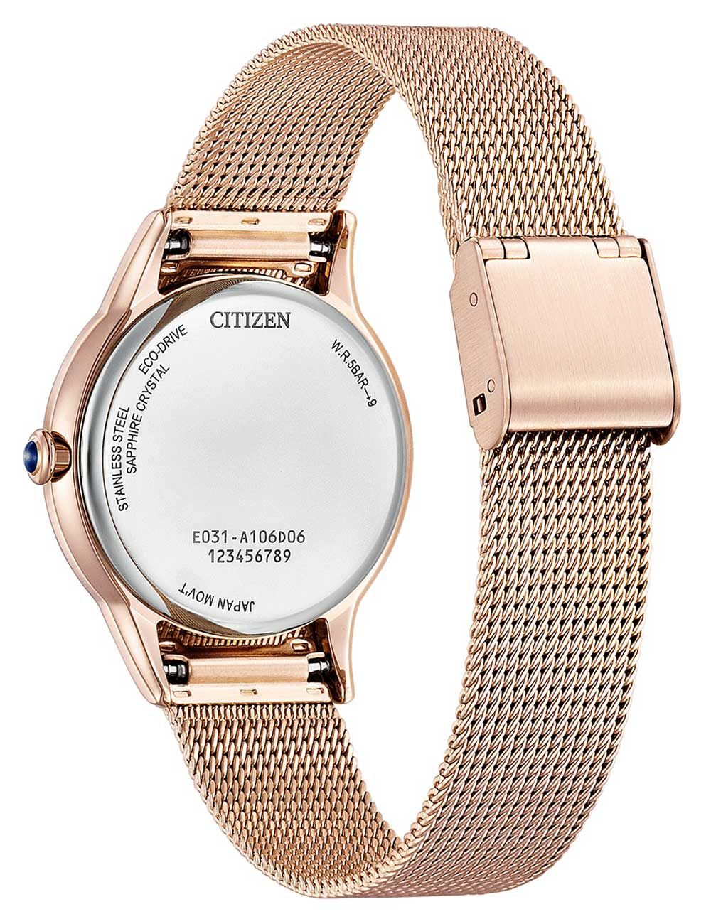 Citizen L EM1153-88A Damenuhr Roségold • Saphirglas • Eco-Drive Solar, Bild 4