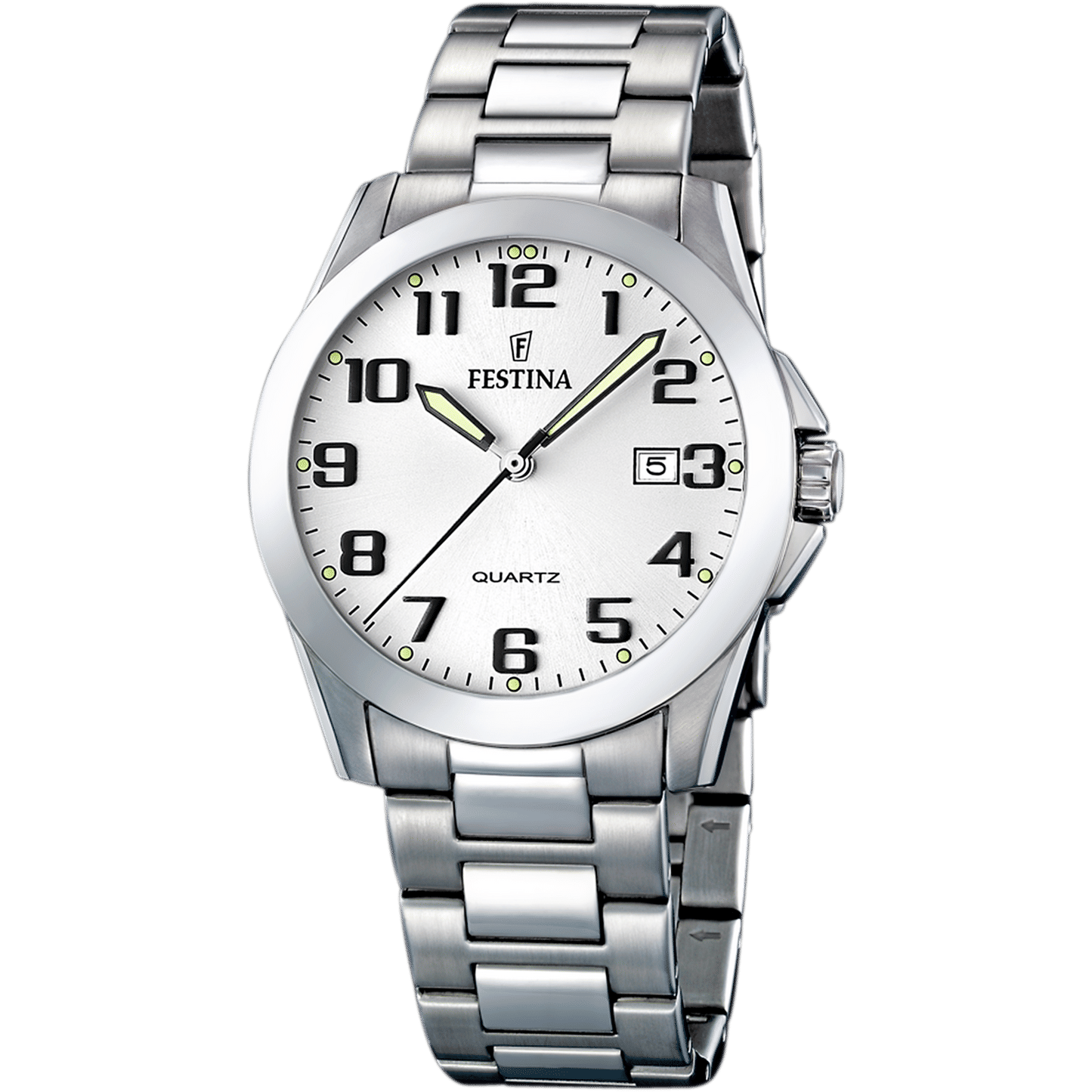 Festina Classics F16376/7 Herrenuhr Weiß • Mineralglas • Edelstahlarmband