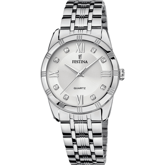 Festina Mademoiselle F16940/A Damenuhr Silber • Mineralglas • Quarzwerk