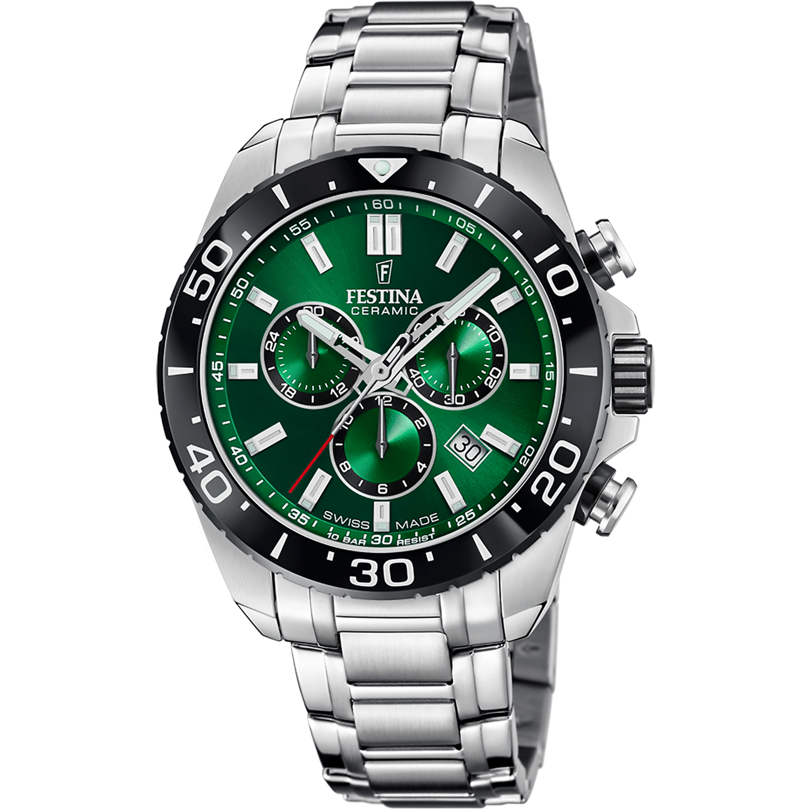 Festina F20042/3 Herren Chronograph • Saphirglas • Stahl/Grün