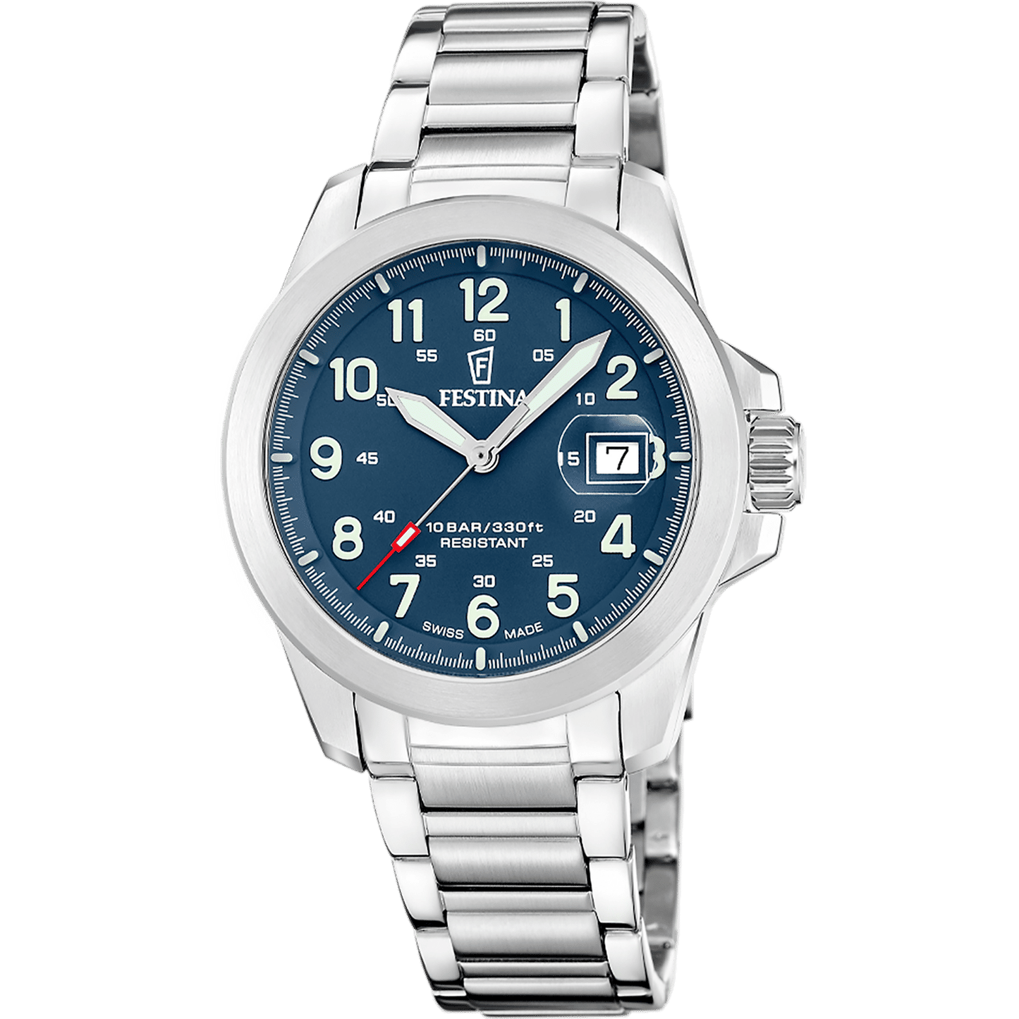 Festina Swiss Made Field Set F20081/2 Herrenuhr Blau • Saphirglas mit Entspiegelung • Super-LumiNova & 10 ATM