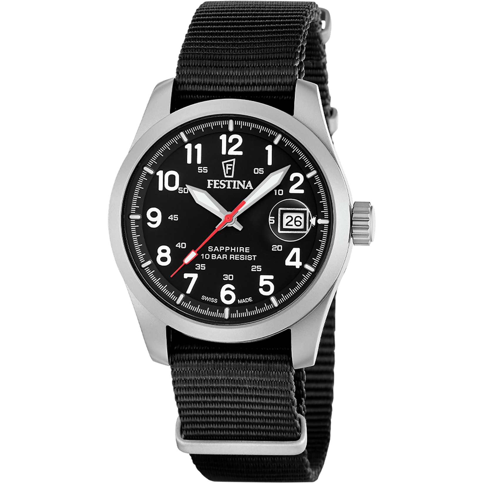 Festina Swiss Made Field F20082/3 Herrenuhr • Saphirglas mit Super-LumiNova • 10 ATM Wasserdicht