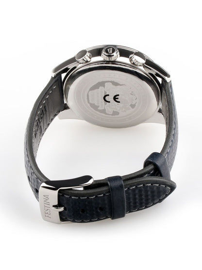 Festina Sport Chronograph F20202/2 Herrenuhr Blau • Quarz-Chronograph • Blaues Lederarmband, Bild 2