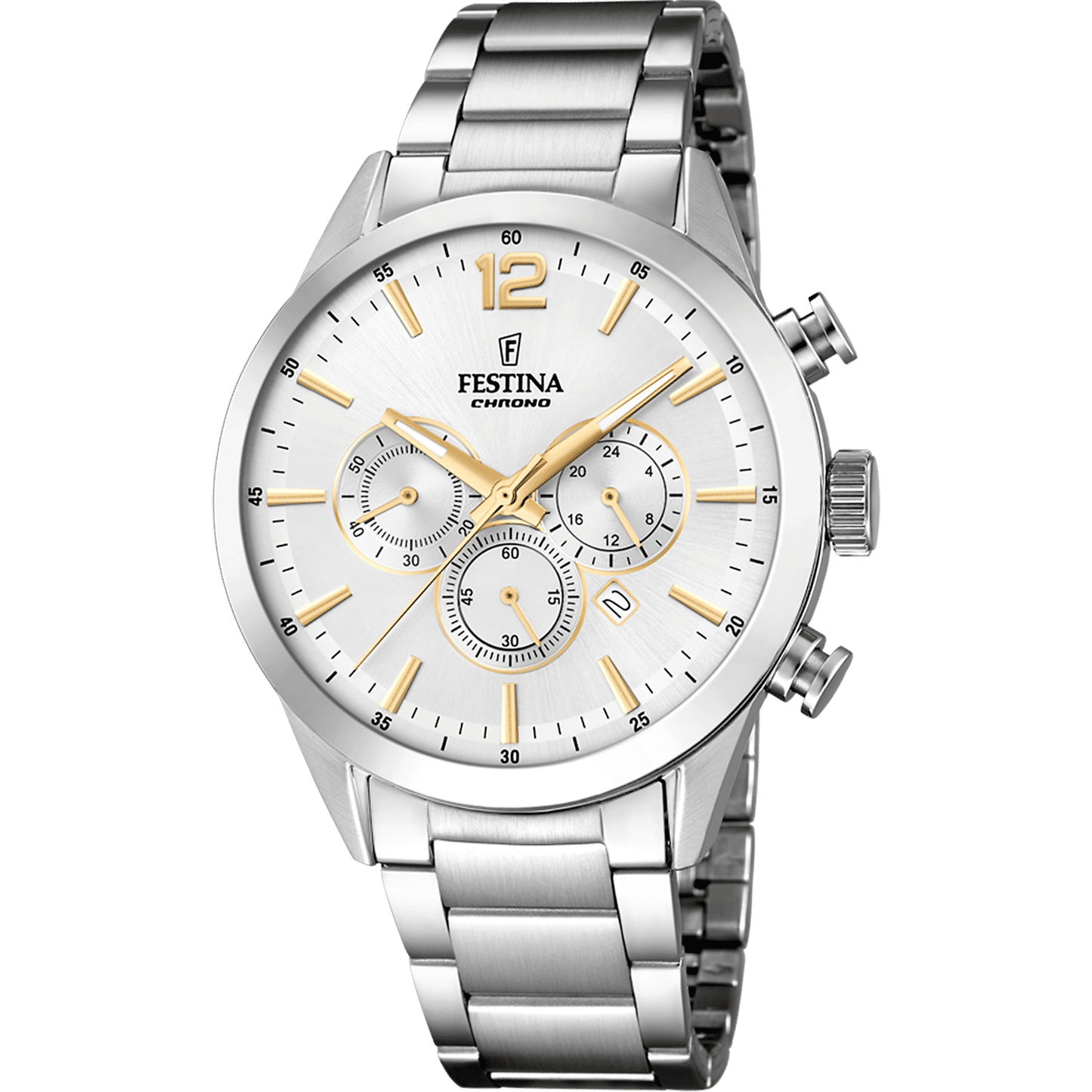 Festina Timeless Chronograph F20343/1 Herrenuhr Silber • Mineralglas • Chronograph