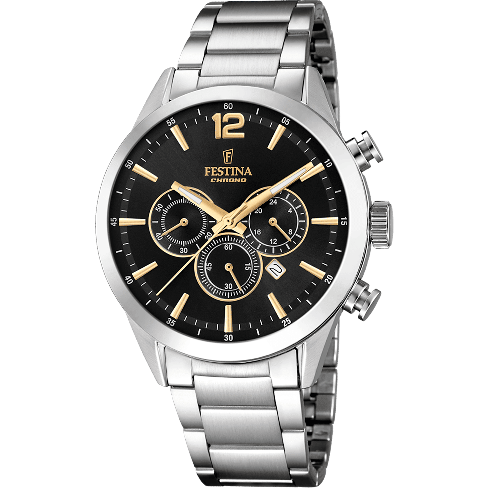 Festina Timeless Chronograph F20343/4 Herrenuhr Schwarz • Chronographenfunktion • Mineralglas