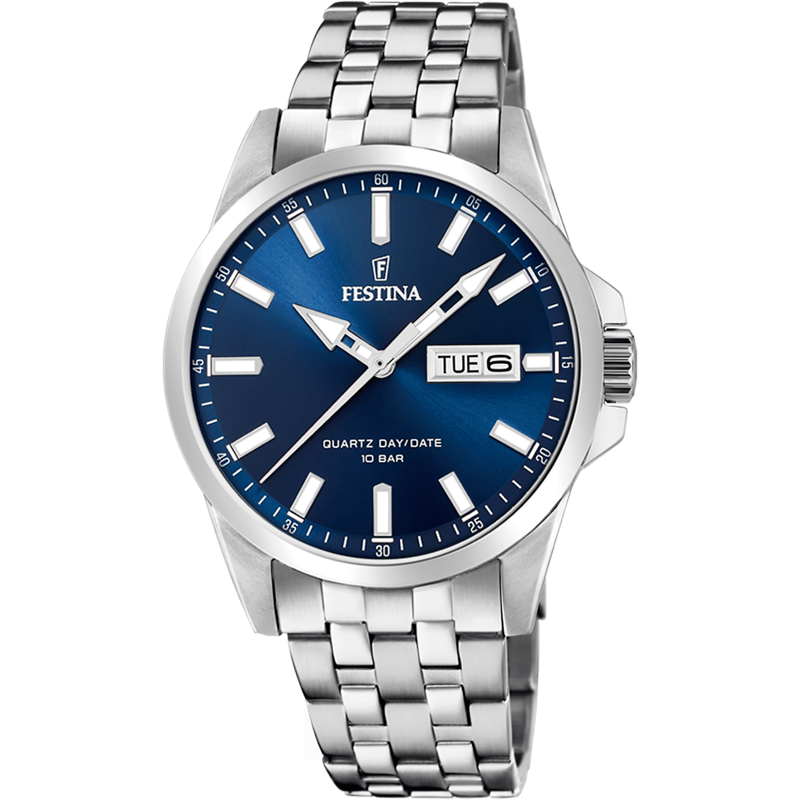 Festina Classics F20357/3 Herrenuhr Blau • Quarzwerk • Stahlgehäuse mit Stahlband