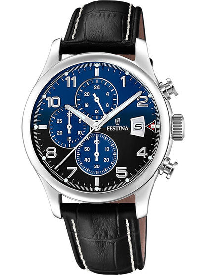 Festina Timeless Chronograph F20375/7 Herrenuhr Blau • Chronograph • 10 ATM Wasserdicht