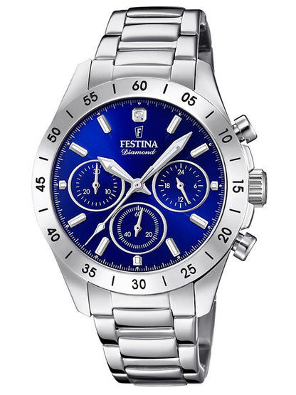 Festina Boyfriend F20397/2 Damenuhr Silber • Chronograph • 10 ATM Wasserdicht