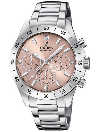 Festina Boyfriend F20397/3 Damenuhr Chronograph • Mineralglas • Leuchtende Zeiger & Indizes