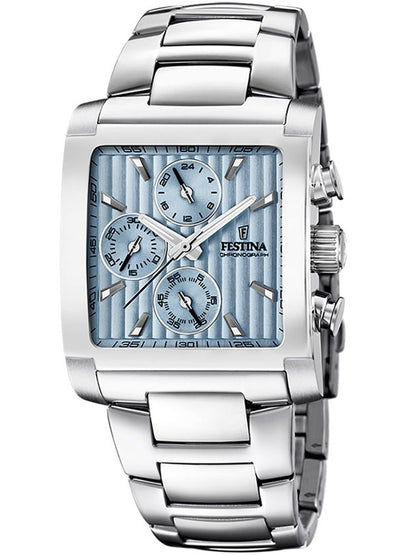 Festina Timeless Chronograph F20423/1 Herrenuhr Blau • Chronographenwerk • Mineralglas