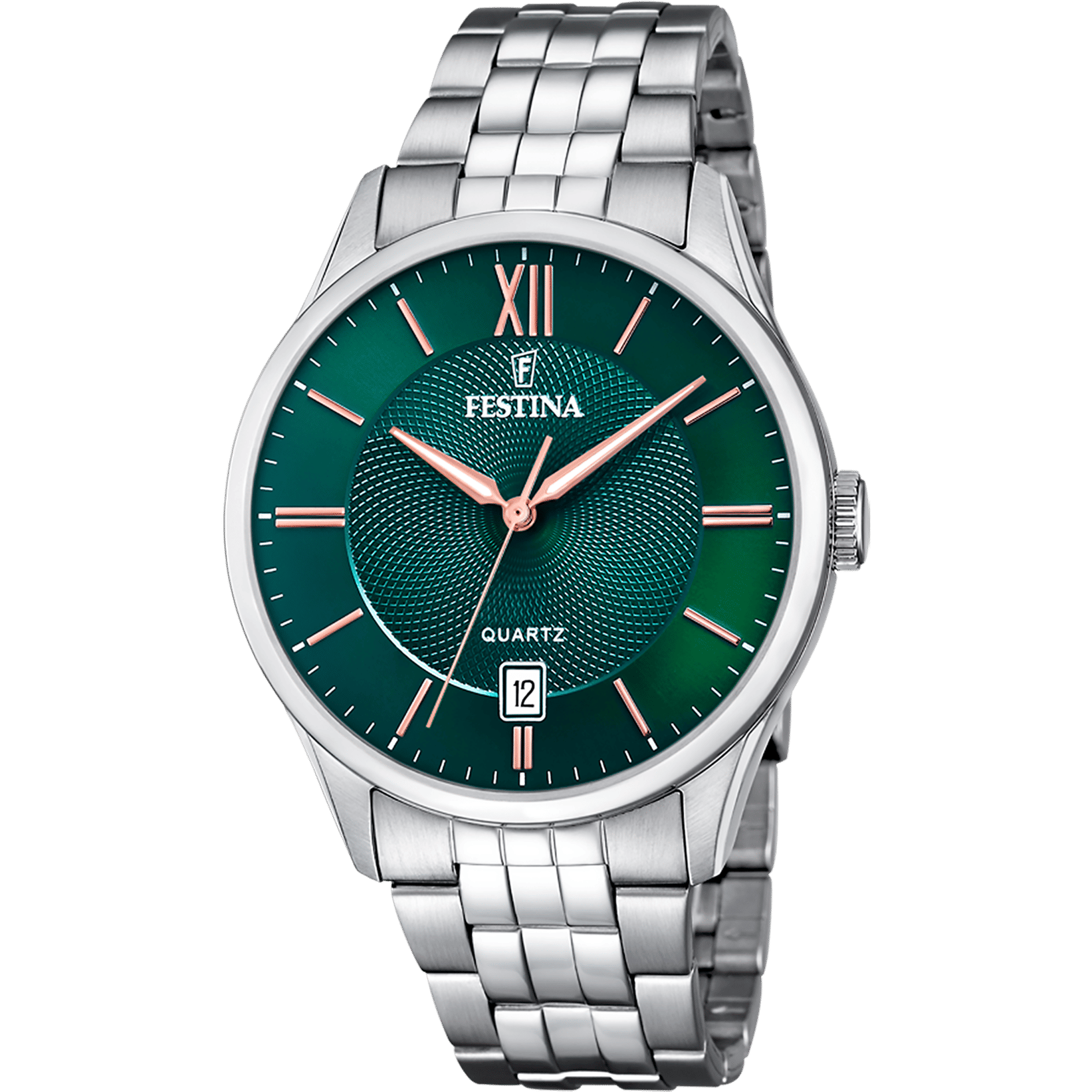 Festina Klassik F20425/7 Herrenuhr Grün • Quarzwerk Miyota • Mineralglas