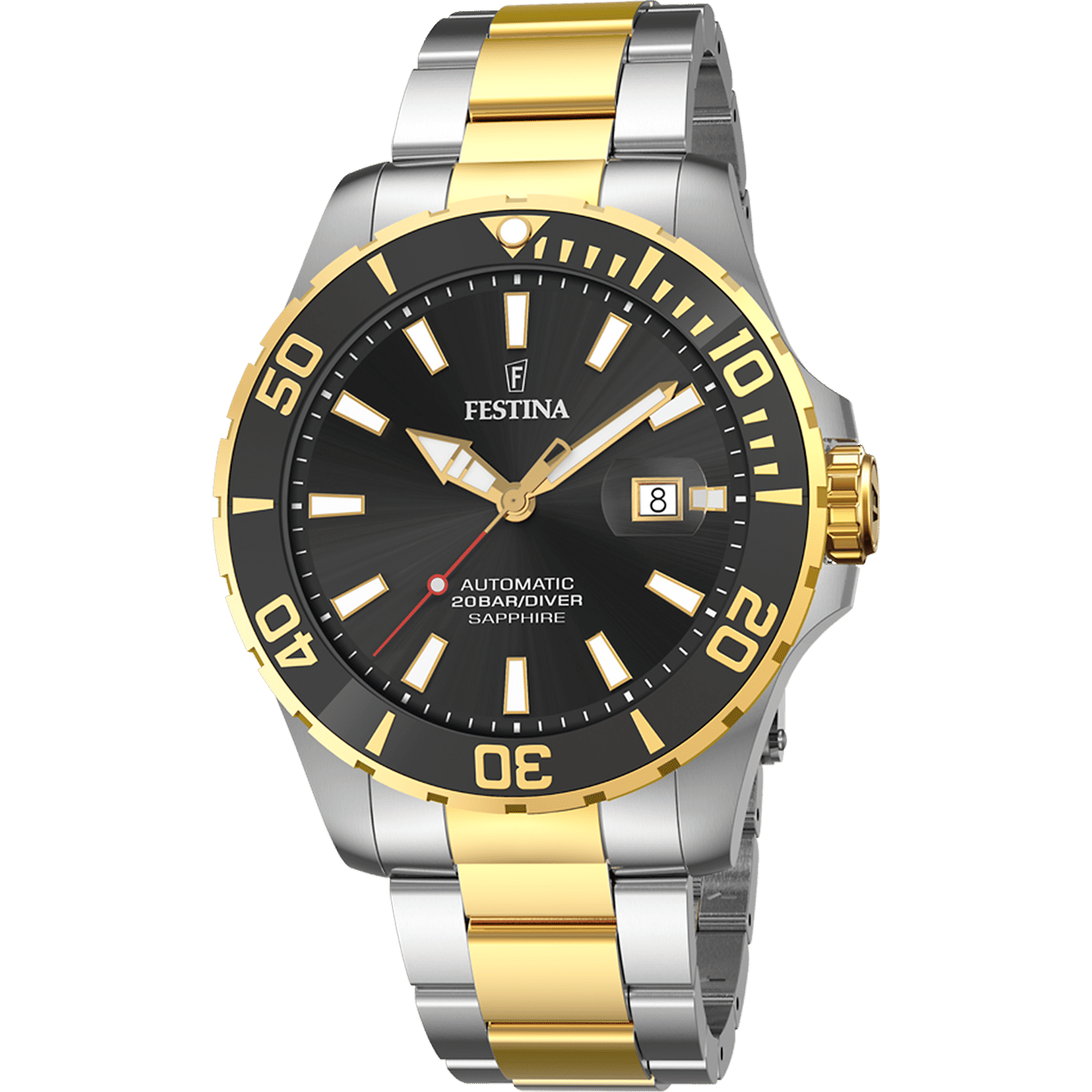 Festina Diver F20532/2 Herrenuhr Schwarz • Automatikwerk • 20 ATM Wasserdicht