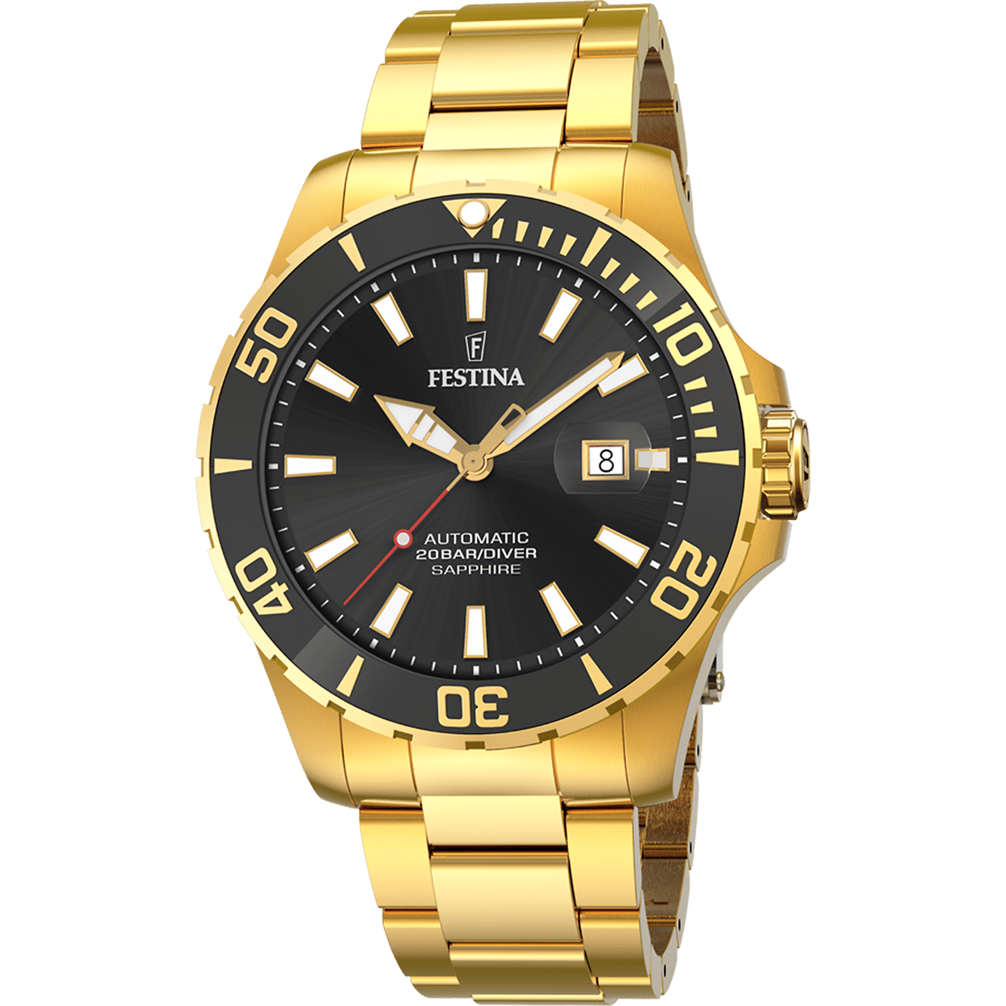 Festina Diver F20533/2 Herrenuhr Schwarz • Automatikwerk • 20 ATM Wasserdicht