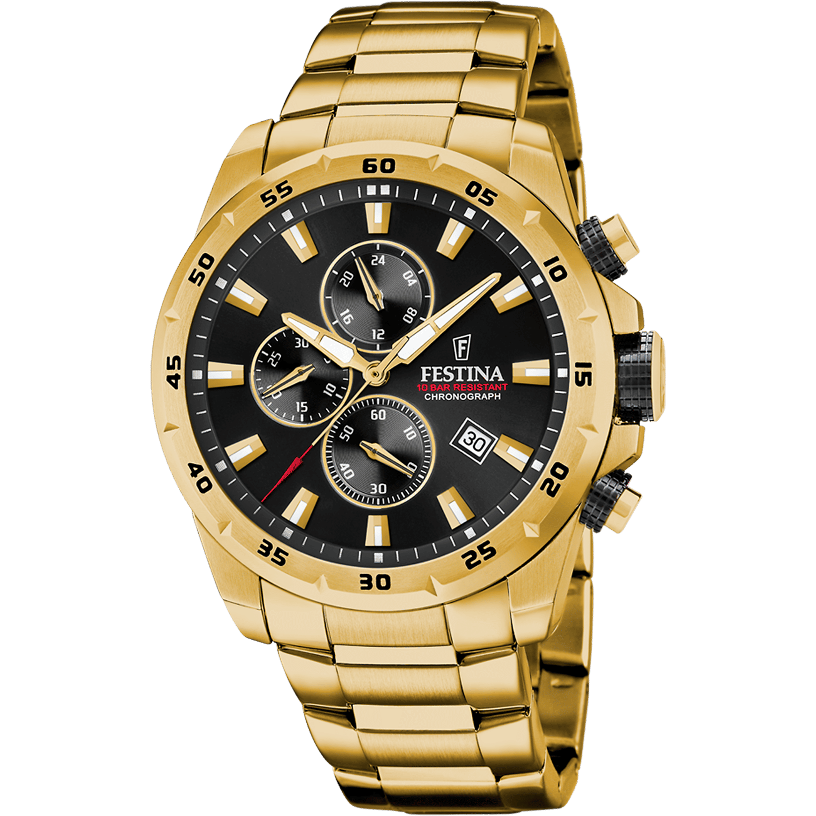 Festina Timeless Chronograph F20541/4 Herrenuhr Schwarz • Chronograph • Mineralglas