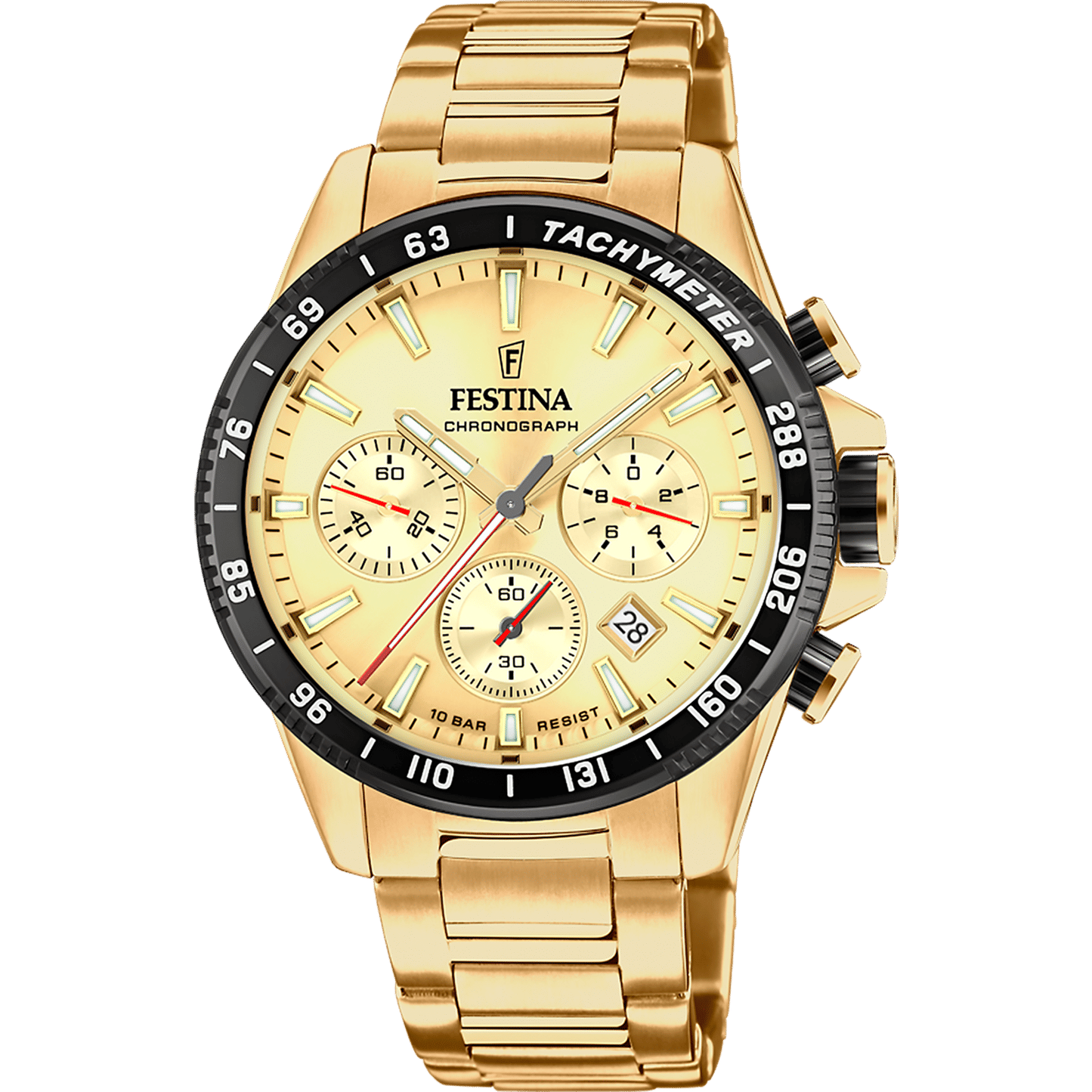 Festina Timeless Chronograph F20634/6 Herrenuhr Champagner • Chronograph • 10 ATM