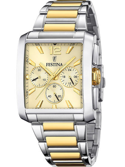 Festina Timeless Chronograph F20637/2 Herrenuhr Bicolor • Chronographenfunktion • Mineralglas