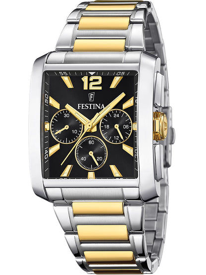 Festina Timeless Chronograph F20637/4 Herrenuhr Bicolor • Mineralglas • Chronograph