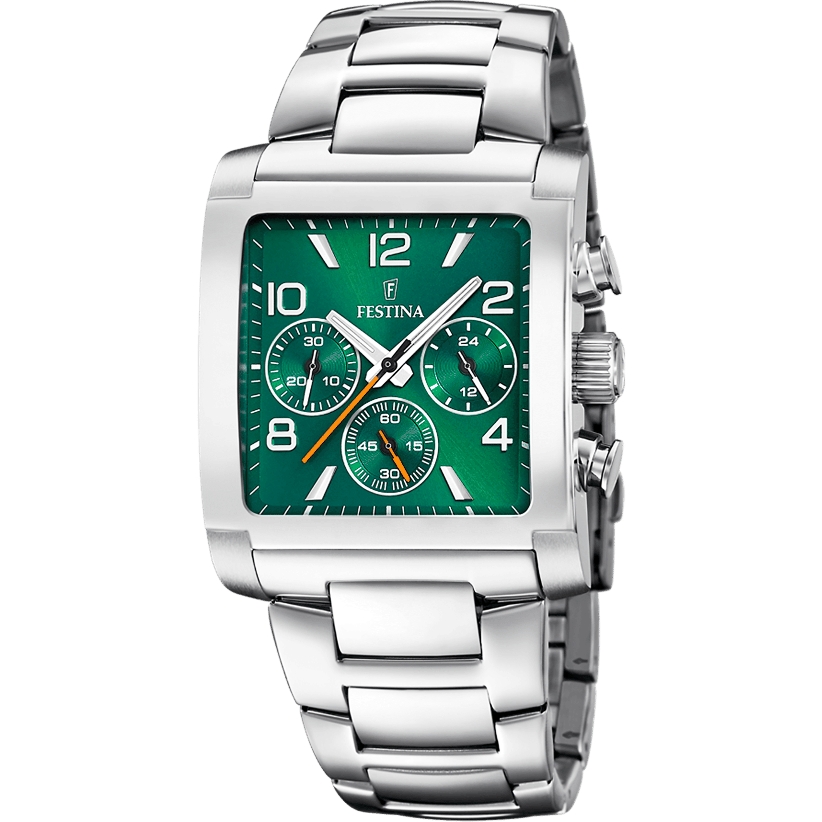 Festina Timeless F20652/2 Herrenuhr Grün • Chronograph • Mineralglas