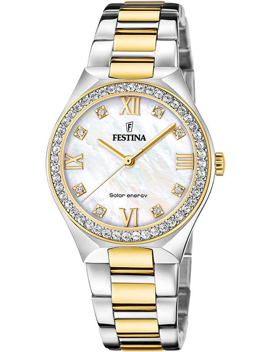 Festina Solar Energy F20659/1 Damenuhr Bicolor • Solarquarzwerk • Mineralglas