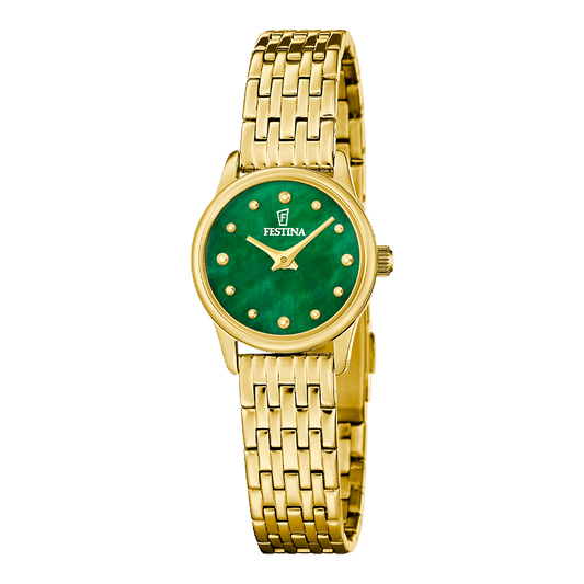 Festina Mademoiselle F20750/5 Damenuhr Grün • Edelstahlarmband • 5 ATM Wasserschutz