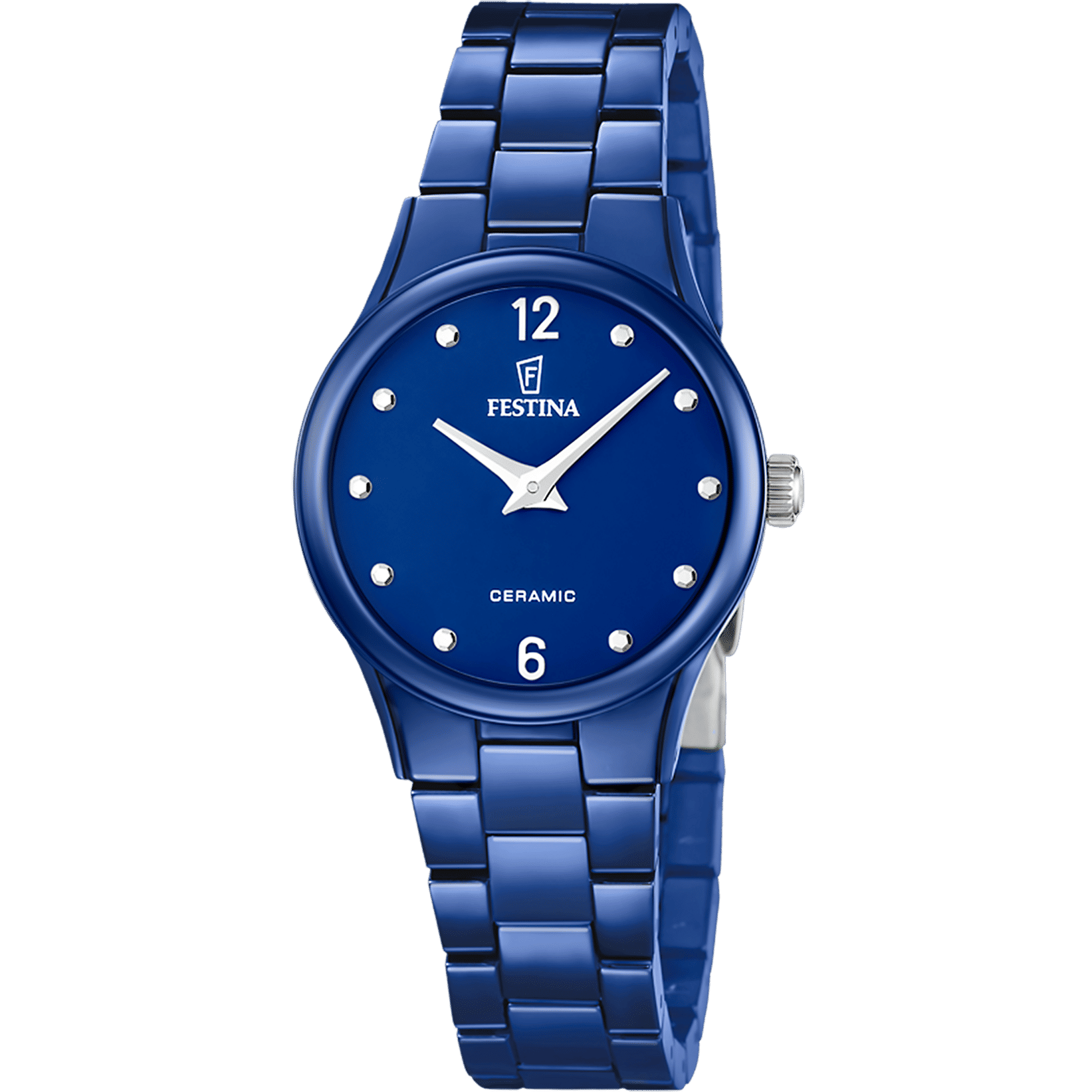 Festina Classics F20751/5 Damenuhr Blau • Keramikgehäuse & Keramikarmband • Mineralglasscheibe
