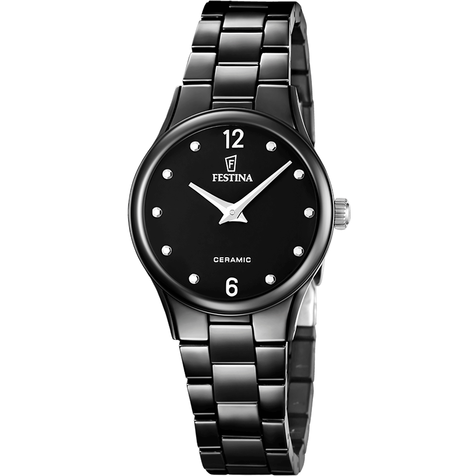 Festina F20751/7 Damen Armbanduhr Schwarz • Keramikgehäuse & Keramikarmband • Mineralglas
