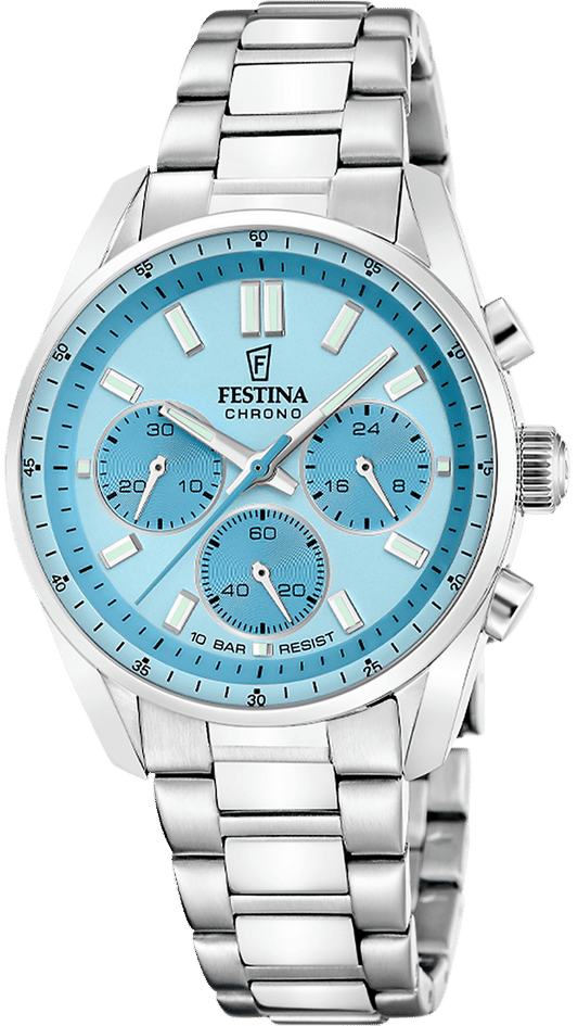 Festina Boyfriend F20753/2 Chronograph Unisex • Blau Edelstahl • Quarz