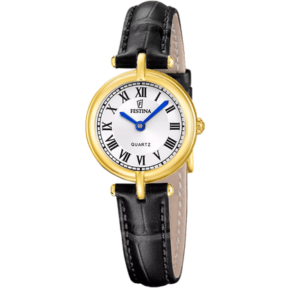 Festina Mademoiselle F20788/1 Damenuhr • Quarzwerk • Schwarzes Lederband