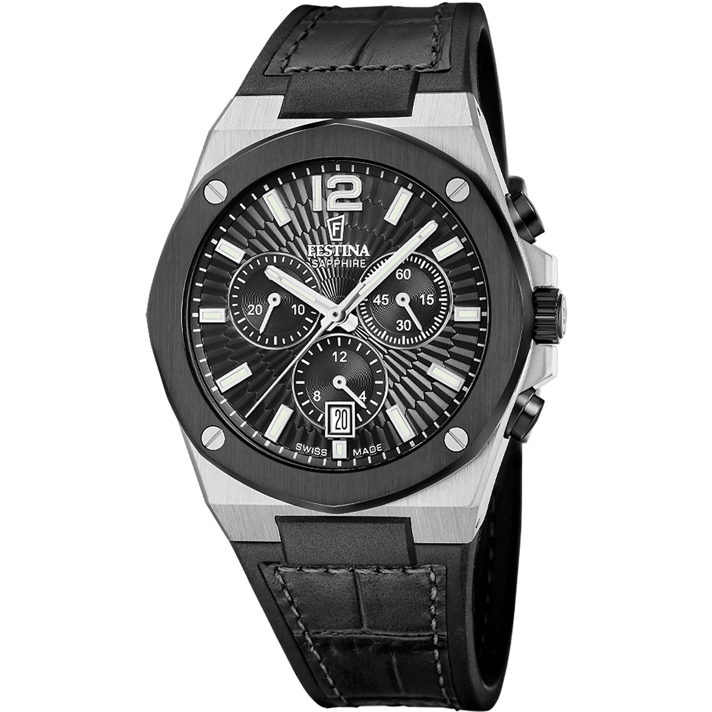 Festina Vallée F22003/4 Herren Armbanduhr Schwarz • Saphirglas • Schweizer Quarzwerk