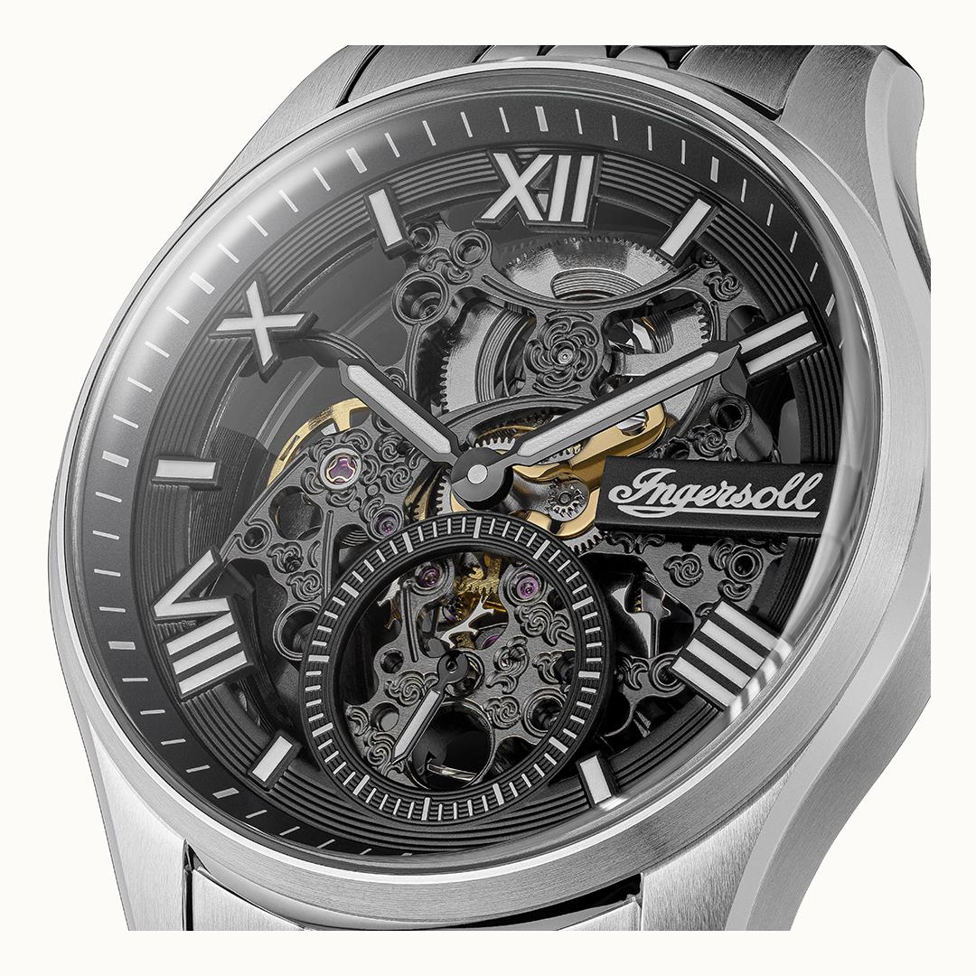 Ingersoll The Maverick I17403 Herrenuhr Silber • Automatikwerk • Skelett-Zifferblatt, Bild 2