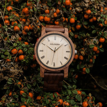 Holzkern Fall Dusk Armbanduhr Braun • Holzarmband • Miyota Quarzwerk, Bild 4