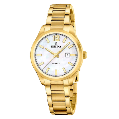 Festina Classics F20741/1 Damklocka Beige • Pärlemorurtavla • Mineralglas