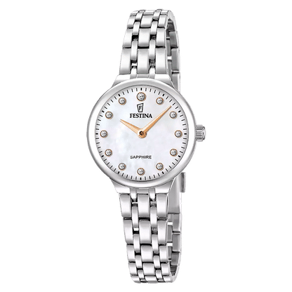 Festina Mademoiselle F20744/1 Damklocka • Safirglas • Pärlemorfacé