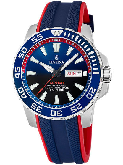 Festina The Originals F20662/1 Herrenuhr Blau • Saphirglas • 20 ATM Taucheruhr