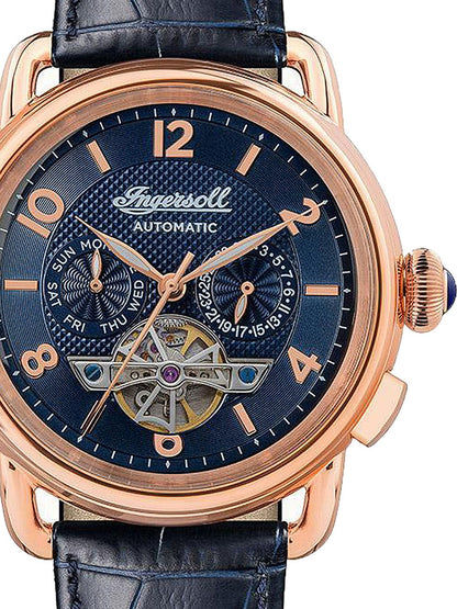 Ingersoll The New England I00902B Herrenuhr Blau • Automatikwerk • Mineralglas