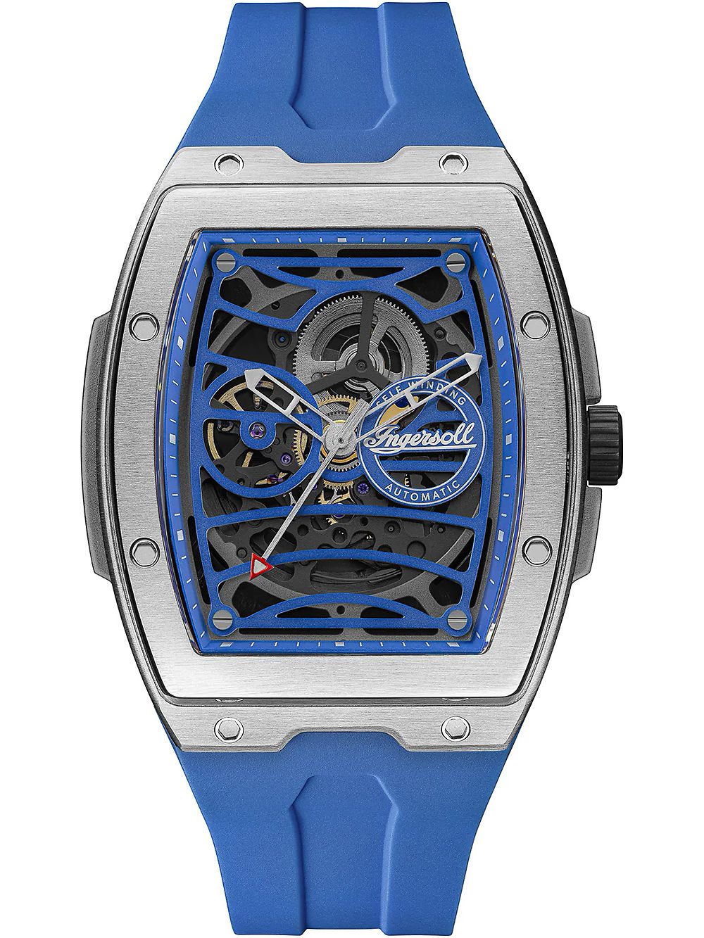 Ingersoll Challenger I12308 Herrenuhr Blau • Automatikwerk • Skelett-Zifferblatt