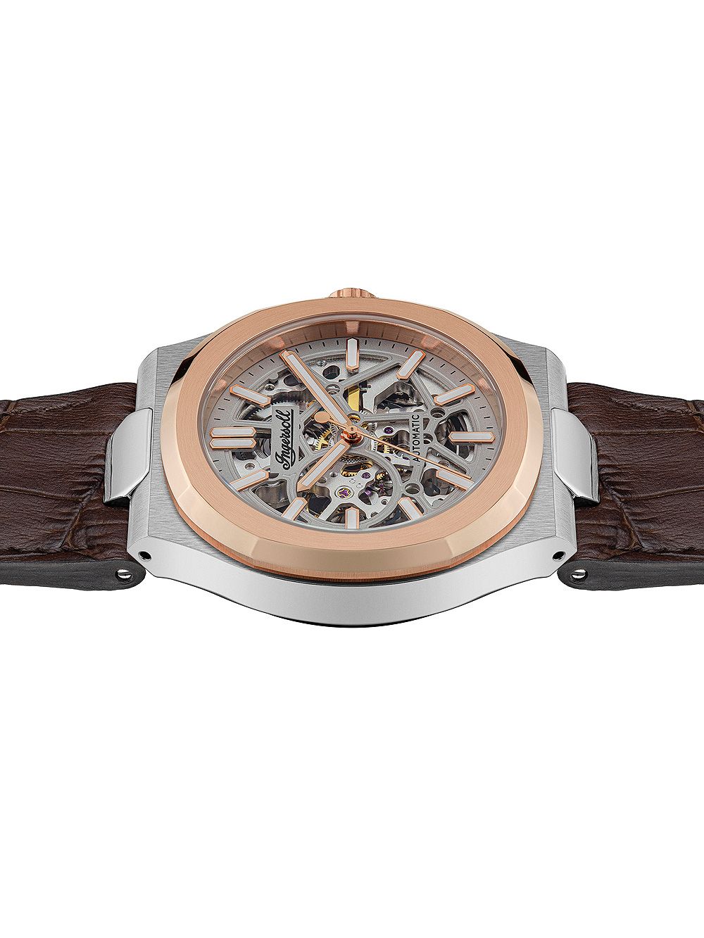 Ingersoll The Catalina I12503 Herrenuhr Silber • Skelett-Automatik • Roségold-Lünette, Bild 5