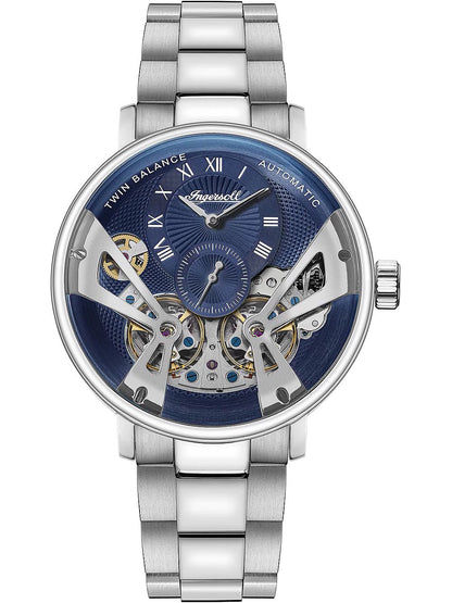 Ingersoll Tennessee I13104 Herren Automatik • Blaues Skelett-Zifferblatt • Mineralglas